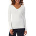 Cuddl Duds Womens Softwear With Stretch V-Neck Long-Sleeve Baselayer Top