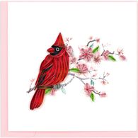 Quilling Card Cardinal & Cherry Blossom Greeting Card