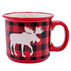 Lazy One Moose Plaid Red Ceramic Mug