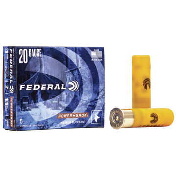 Federal Power-Shok 20 GA 3 18 Pellet #2 Buckshot Ammo (5)