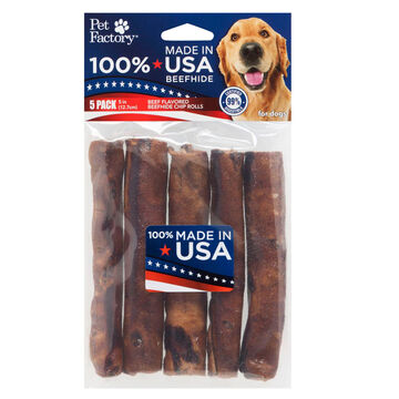 Pet Factory USA Beefhide Chip Roll 5 Flavored Dog Chew - 5 Pk.