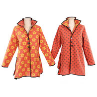 I Reversibles Women's Orange Floral/Dot Print Reversible Jacket