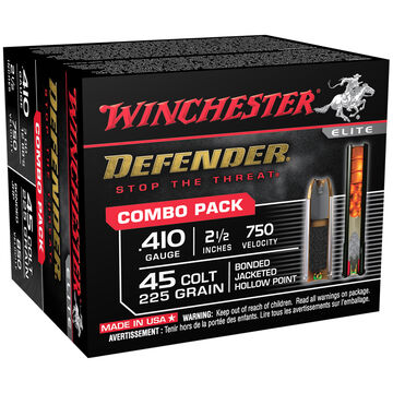 Winchester Defender 410 GA / 45 Colt 225 Grain Bonded JHP Ammo Combo Pack (20)