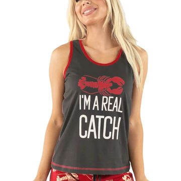 Lazy One Womens Real Catch Lobster Tank Top