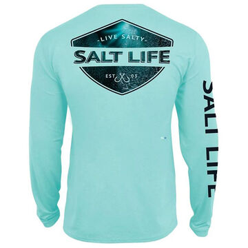 Salt Life Men's Deep Sea Light Crew Neck Long-Sleeve Performance T