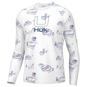 Huk Mens Americookin Pursuit Performance Long-Sleeve Shirt