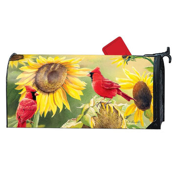 MailWraps Sunflower Cardinal Magnetic Mailbox Cover