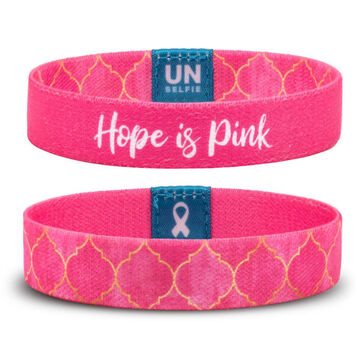 Unselfie Womens Hope is Pink Regal Pattern Wrist Band
