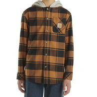 Carhartt Boy's Flannel Button Front Hooded Long-Sleeve Shirt