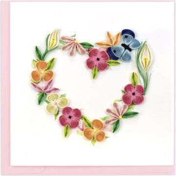Quilling Card Floral Heart Wreath Greeting Card