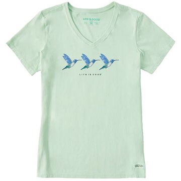 Life is Good Womens Three Hummingbirds Crusher-LITE Vee Short-Sleeve T-Shirt
