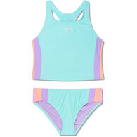 Speedo Girl's Color Block Tanikini Swimsuit Set, 2-Piece