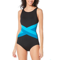 Beach House - Gabar - Swimwear Anywhere Women's High Neck Color Blocked Solids One-Piece Swimsuit
