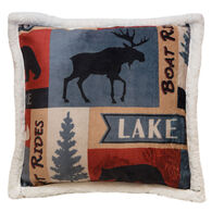 Carstens Inc. Lake House Plush Sherpa Fleece Throw Pillow