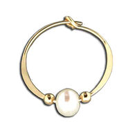 Mark Steel Jewelry Women's Gold Hoop Pearl Earring