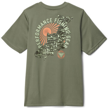 Columbia Boys PFG Terminal Tackle Tarpon Print Short-Sleeve Shirt