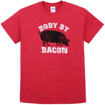 Pacific Art Mens Body By Bacon Short-Sleeve T-Shirt