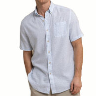 Southern Tide Men's Linen Rayon Palm And Breezy Sport Short-Sleeve Shirt