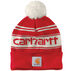 Carhartt Mens Knit Pom-Pom Cuffed Logo Beanie
