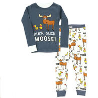Lazy One Boy's Duck Duck Moose Pajama Set, 2-Piece