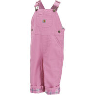 Carhartt Infant/Toddler Girl's Washed Microsanded Canvas Flannel-Lined Bib Overall