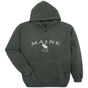 Austins Mens Maine Moose Hooded Sweatshirt