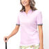 Tribal Womens Polo Short-Sleeve Top with Stripe Trim
