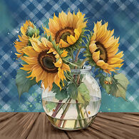 Carson Home Accents Sunflower Jar Dark Square Coaster