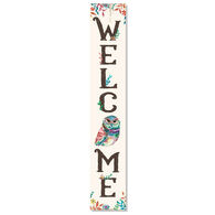 My Word! Welcome - Owl Floral Porch Board