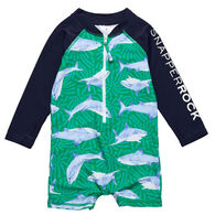 Snapper Rock Swimwear Infant Reef Shark Long-Sleeve Sunsuit