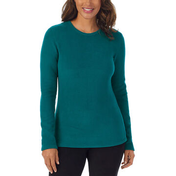 Cuddl Duds Womens Fleecewear With Stretch Crew Neck Long-Sleeve Base Layer Top