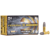 Federal Premium Gold Medal 22 LR 40 Grain LRN Rimfire Ammo (50)