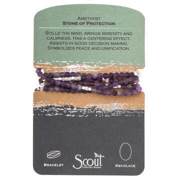 Scout Curated Wears Womens Stone Wrap Amethyst - Stone of Protection Necklace/Bracelet