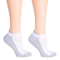 Dr. Motion Women's Solid Half Cushion Ankle Compression Sport Sock, 2/pk