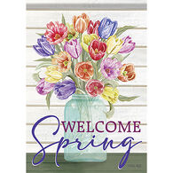 Carson Home Accents Welcome Spring Dura Soft Garden Flag