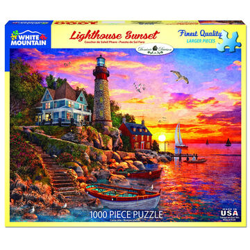 White Mountain Jigsaw Puzzle - Lighthouse Sunset