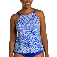 Maxine Swim Group Women's Grecian Tile High Neck Underwire Tankini Swimsuit Top