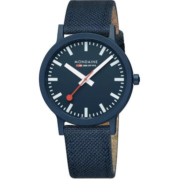 Mondaine Essence Collection 41mm Watch w/ PET Textile Strap