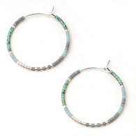 Scout Curated Wears Women's Chromacolor Miyuki Small Hoop - Turquoise Multi/Silver