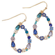 Periwinkle By Barlow Women's Blue Crystal Drop Earring