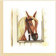 Quilling Card Horse in Stable Greeting Card
