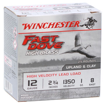 Winchester Fast Dove High Brass 12 GA 2.75 1 oz. #8 Shotshell Ammo (25)