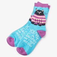 Hatley Little Blue House Women's Cat Be Kitten Crew Sock