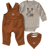 Carhartt Infant Boy's Tiny But Tough Bodysuit, Fleece Overall, Food Bib, 3-Piece