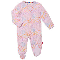 Magnetic Me Infant Girl's Pink Sparkle Modal Magnetic Parent Favorite Long-Sleeve Footie Pajama