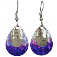 Eye Catching Jewelry Women's Purple Silver Iridescent Earring