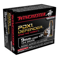Winchester PDX1 Defender 9mm Luger +P 124 Grain Bonded JHP Handgun Ammo (20)