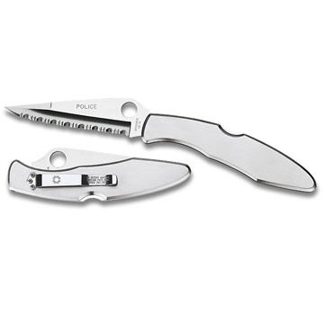 Spyderco Police Stainless Steel SpyderEdge Folding Knife