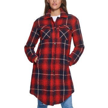 Levis Womens Oversized Sherpa-Lined Wool Shirt Jacket