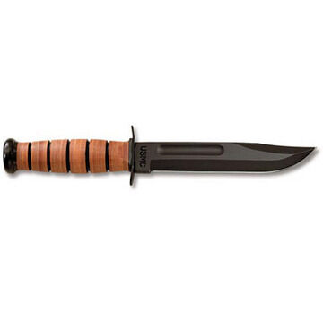 KA-BAR Leather Handle USMC Fighting / Utility Fixed Blade Knife